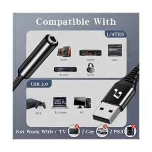 Adaptador estéreo de audio TRS USB a 14 hembra adaptador_2