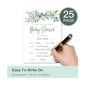 Juego de 25 invitaciones para baby shower con sobres_4