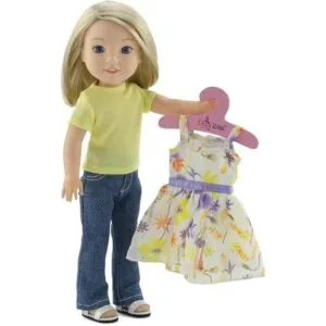 Emily Rose Juego de 10 perchas de madera para muñecas de_3