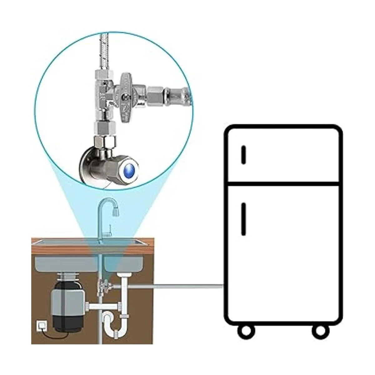 Yeleah Feed Water Adapter Angle Stop Adapter Valve Cold_6