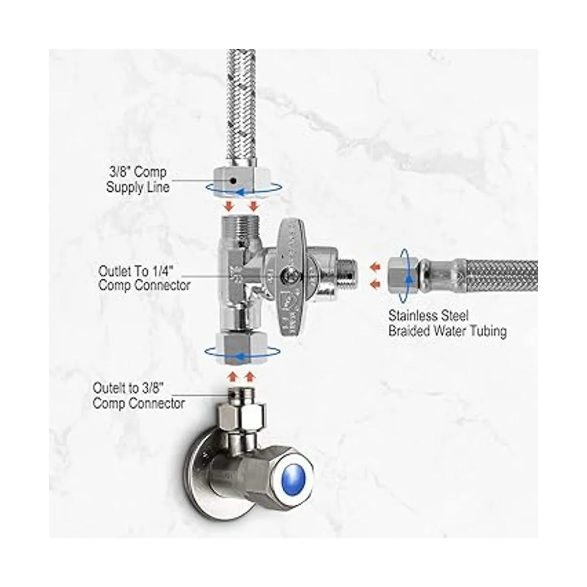 Yeleah Feed Water Adapter Angle Stop Adapter Valve Cold_4