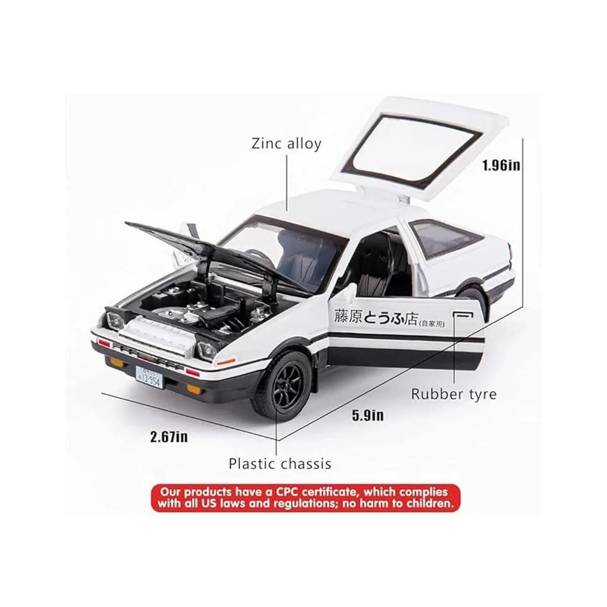 BDTCTK Toyota AE86 132 Coche de juguete con inicial D_5