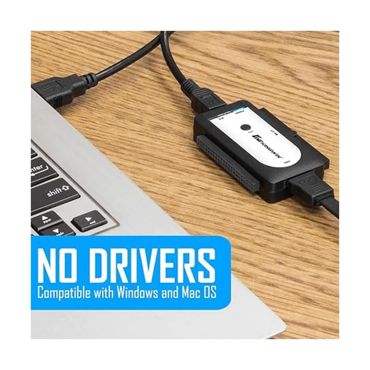 Kingwin adaptador USB a SATA NegroPlateado_2