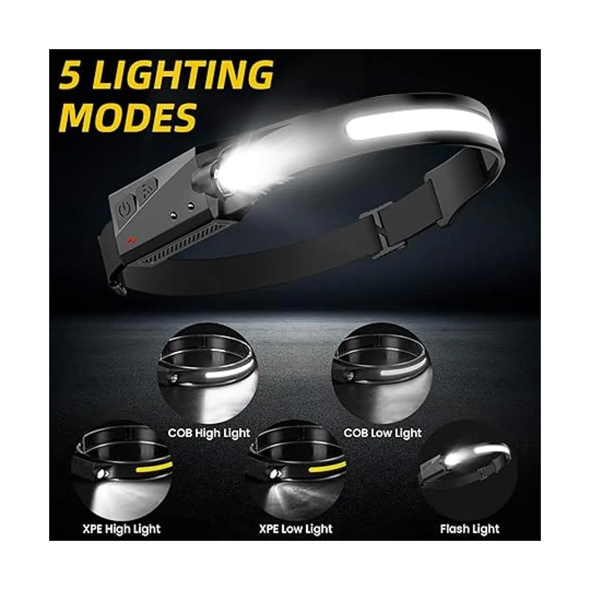 Paquete de 2 faros delanteros LED recargables COB230 de_2