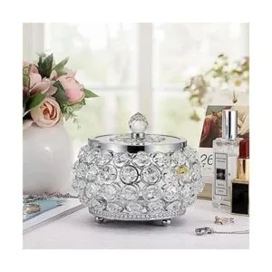 Hipiwe Joyero de cristal con tapa de cristal caja de_5