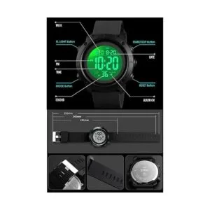 Reloj digital para niños grandes resistente al agua luz_4