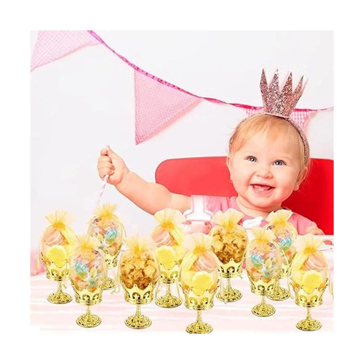 15 piezas corona rellenable con bolsa corona dorada_5