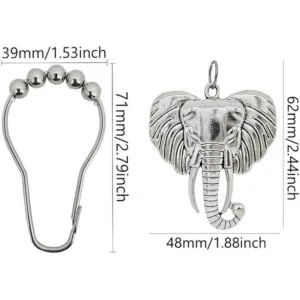 Ganchos de cortina de ducha de elefante juego de 12_2