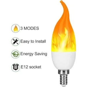 Venforze Bombillas de llama E12 paquete de 4 bombillas_5