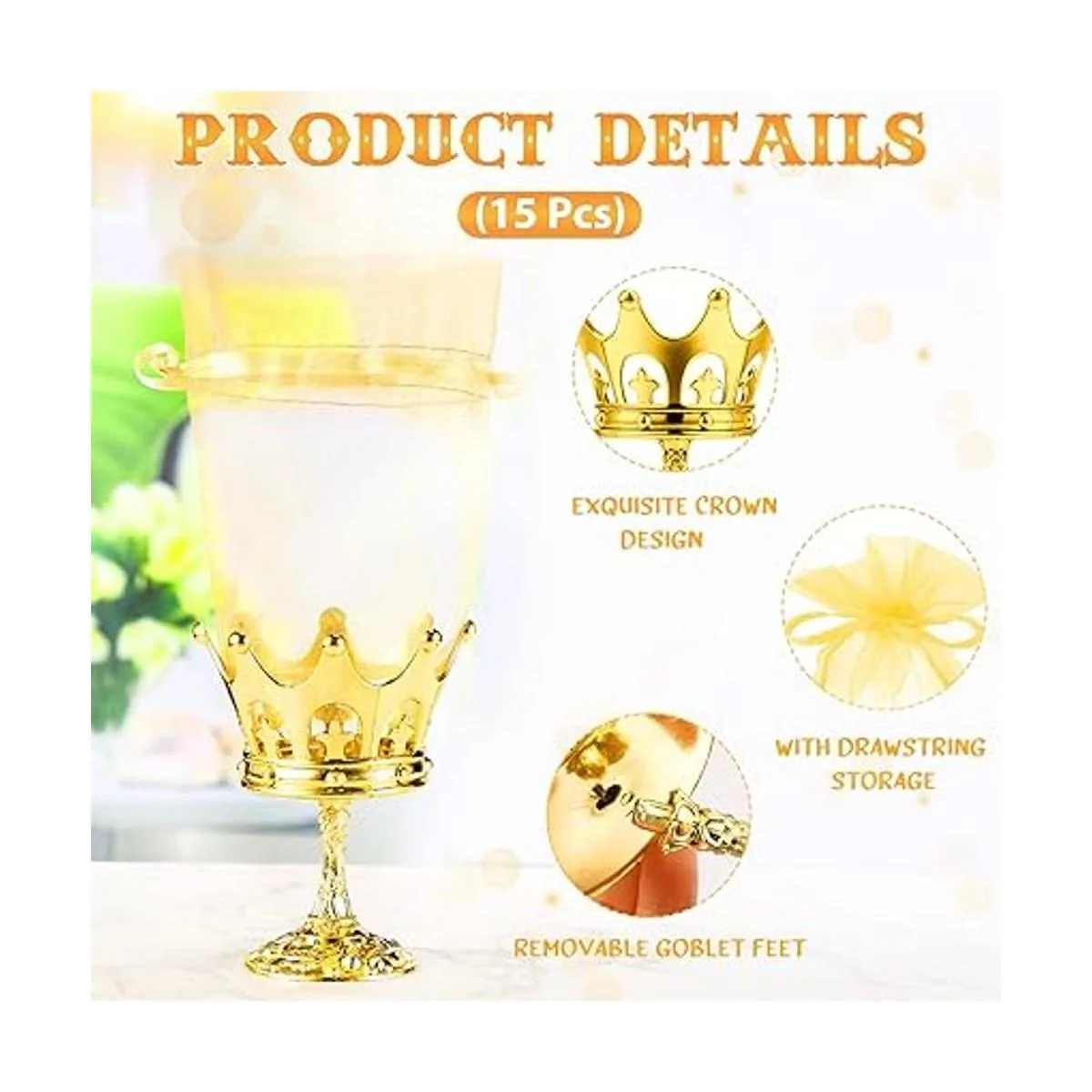 15 piezas corona rellenable con bolsa corona dorada_2