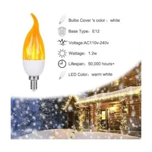 Venforze Bombillas de llama E12 paquete de 4 bombillas_2