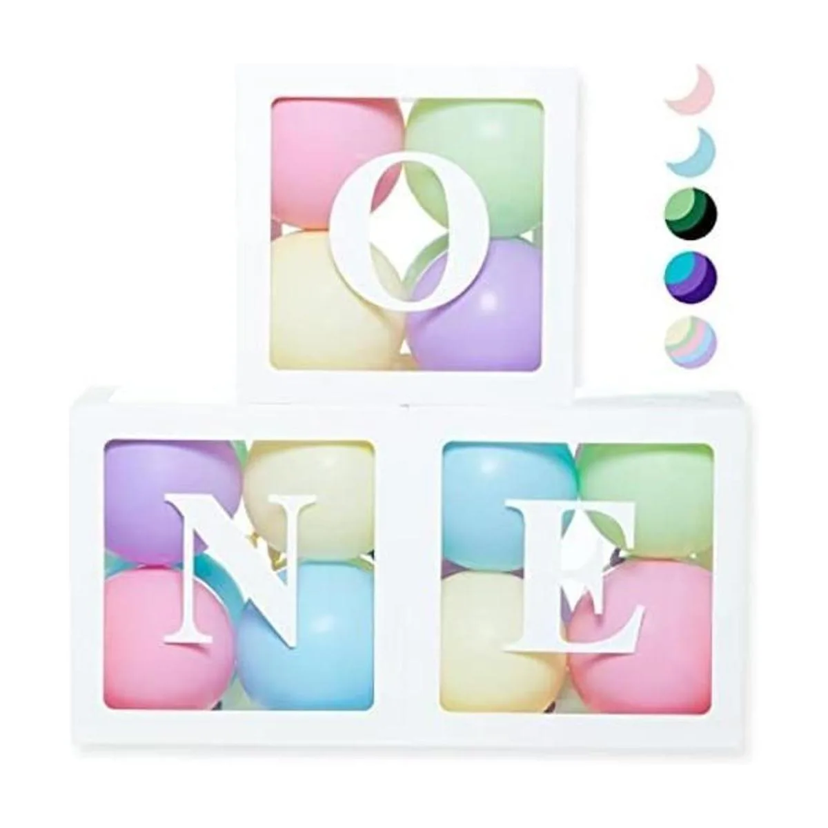 Una caja para el primer cumpleaños con 24 globos para_1