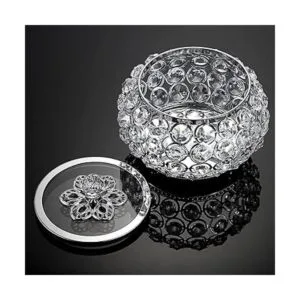 Hipiwe Joyero de cristal con tapa de cristal caja de_7