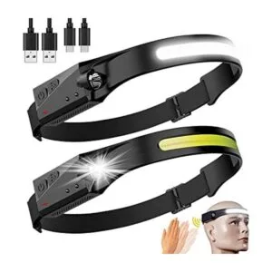 Paquete de 2 faros delanteros LED recargables COB230 de_1