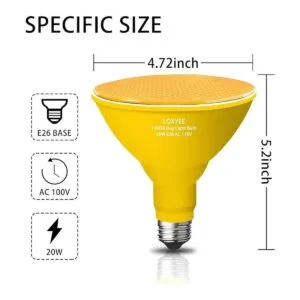 LOXYEE Par38 Bombillas LED color amarillo ámbar para_3