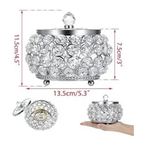 Hipiwe Joyero de cristal con tapa de cristal caja de_6