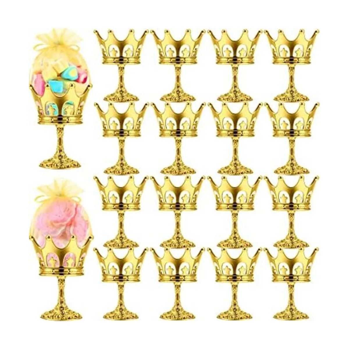 15 piezas corona rellenable con bolsa corona dorada_1