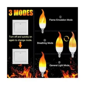 Venforze Bombillas de llama E12 paquete de 4 bombillas_4