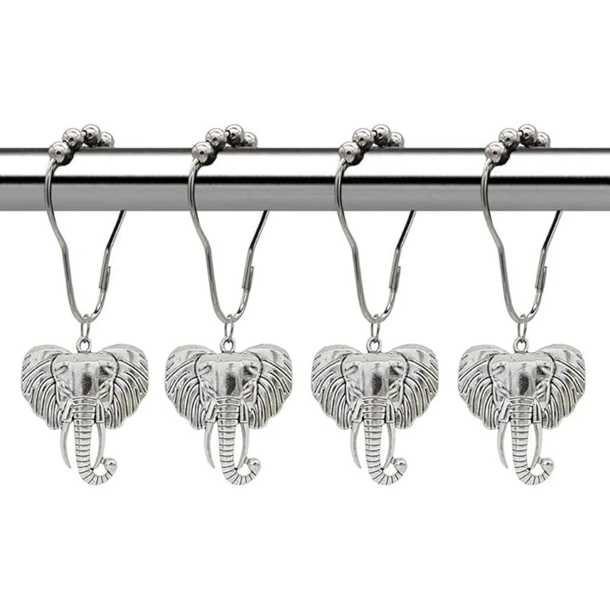 Ganchos de cortina de ducha de elefante juego de 12_1