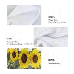 Juego de 2 toallas colgantes de girasol para cocina con_5