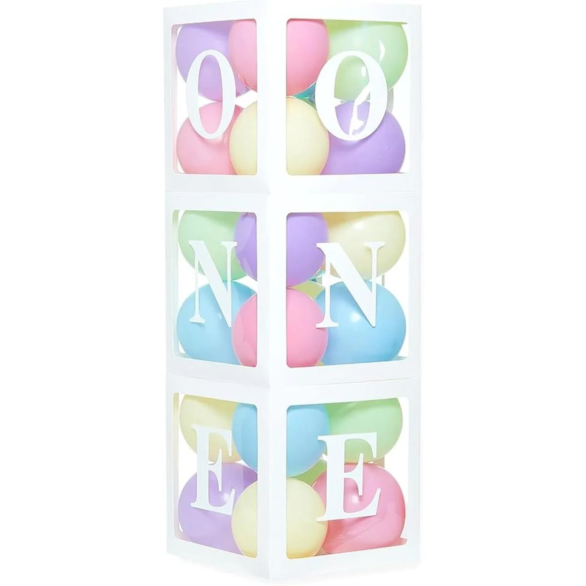 Una caja para el primer cumpleaños con 24 globos para_5