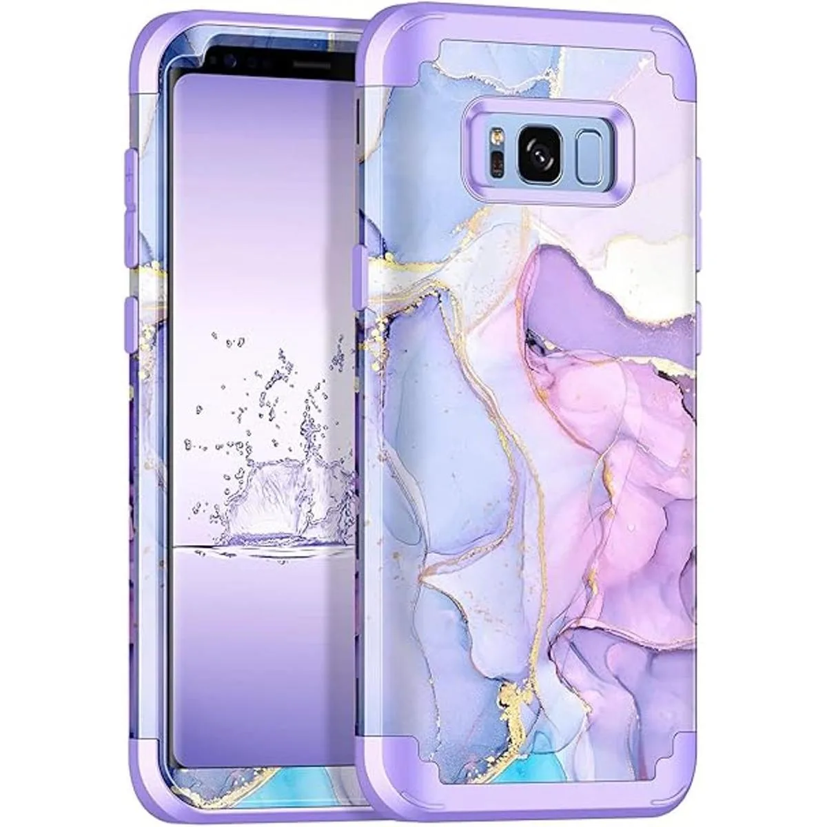 Miqala Funda para Galaxy S8 diseño de mármol tres capas_1