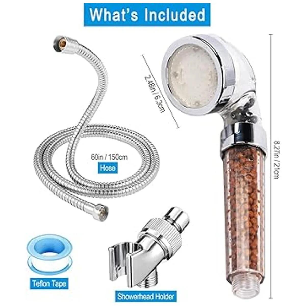 Vacto Juego de cabezal de ducha LED de mano con_7