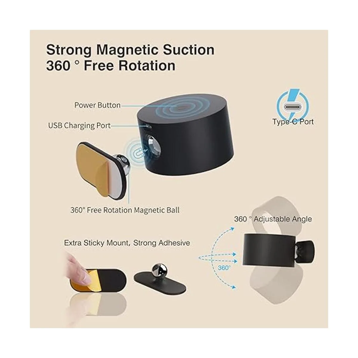 Deyagoo Aplique de pared LED lámpara montada en la pared_3