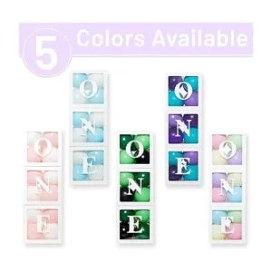 Una caja para el primer cumpleaños con 24 globos para_4