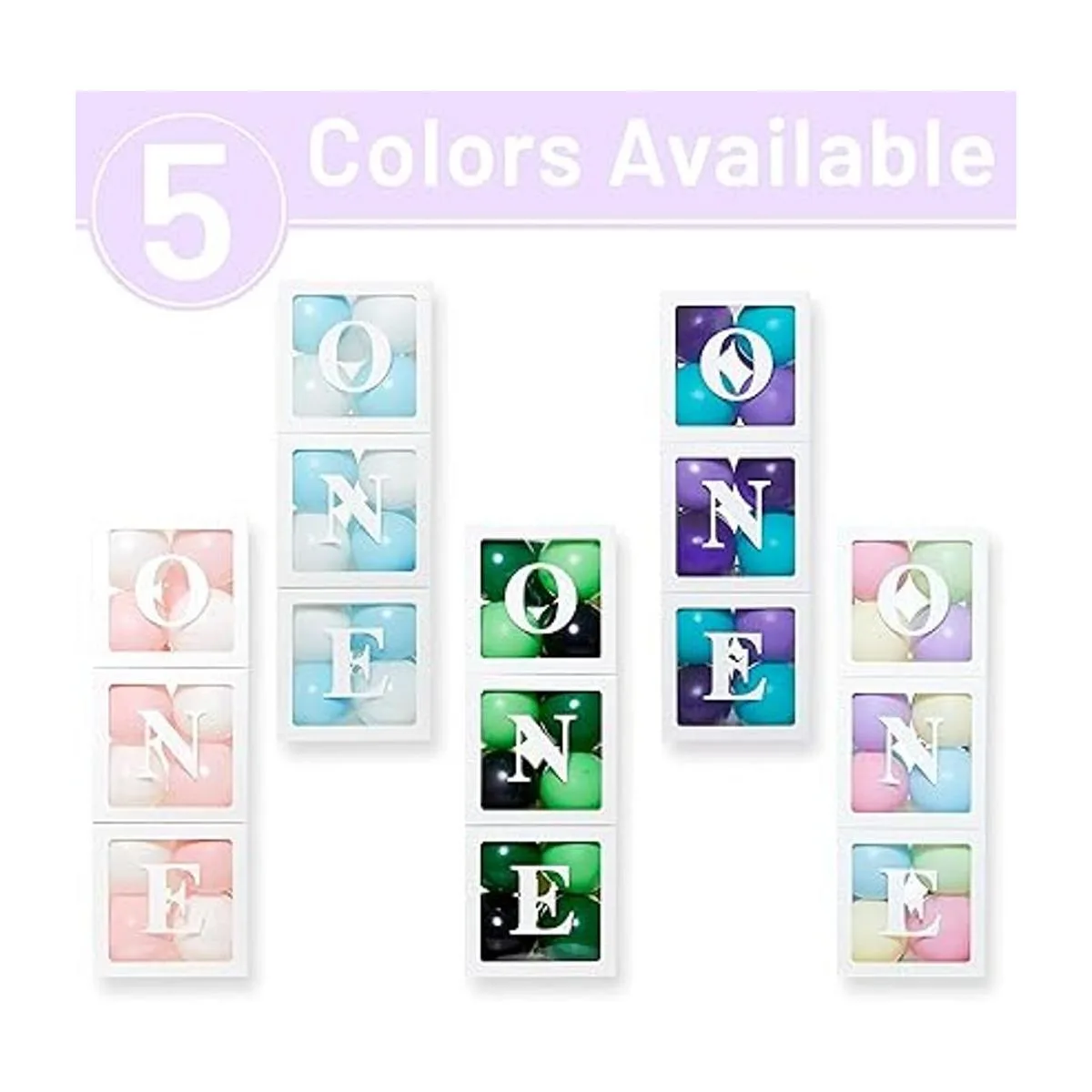 Una caja para el primer cumpleaños con 24 globos para_4