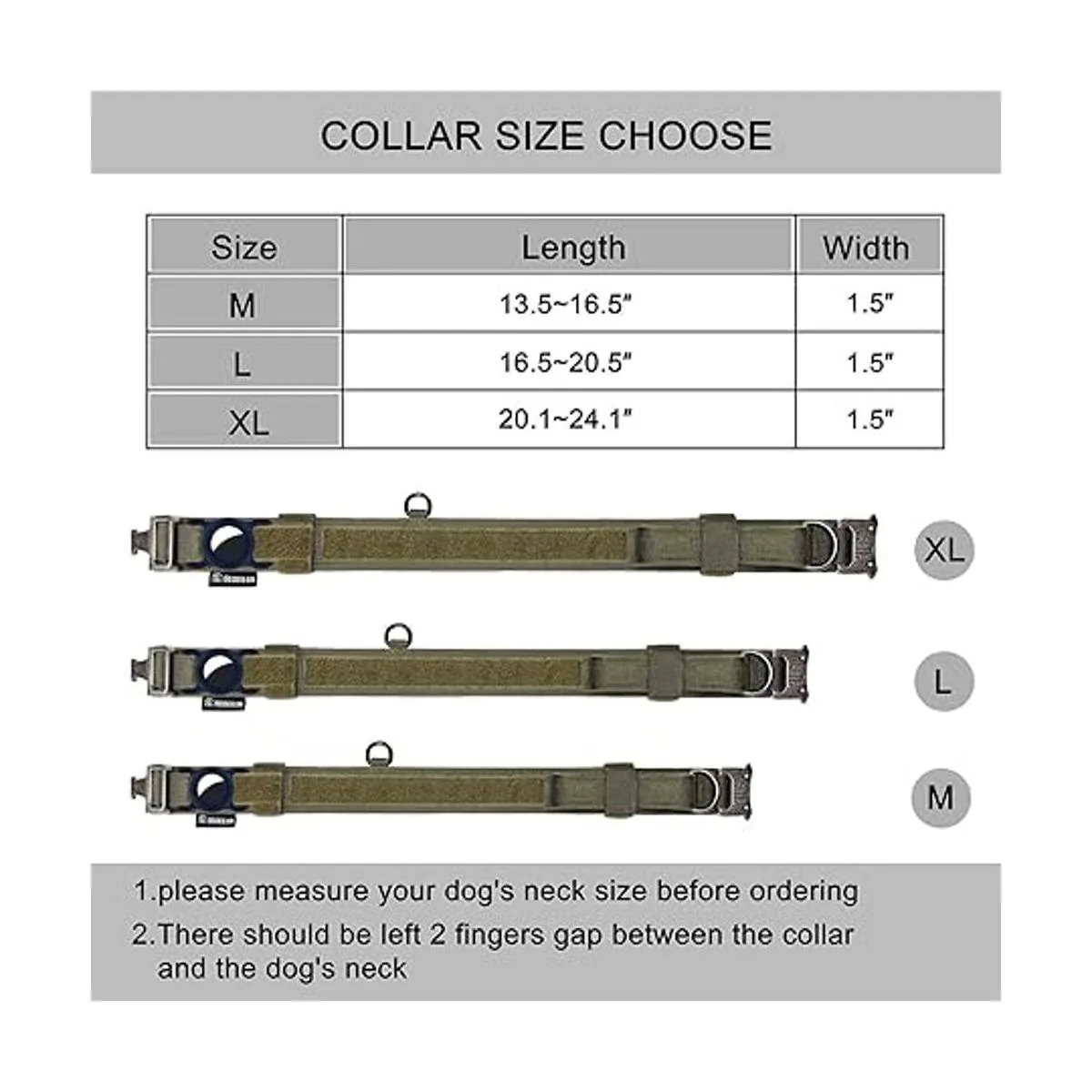 OEBEESA Collar táctico para perro collar militar_6