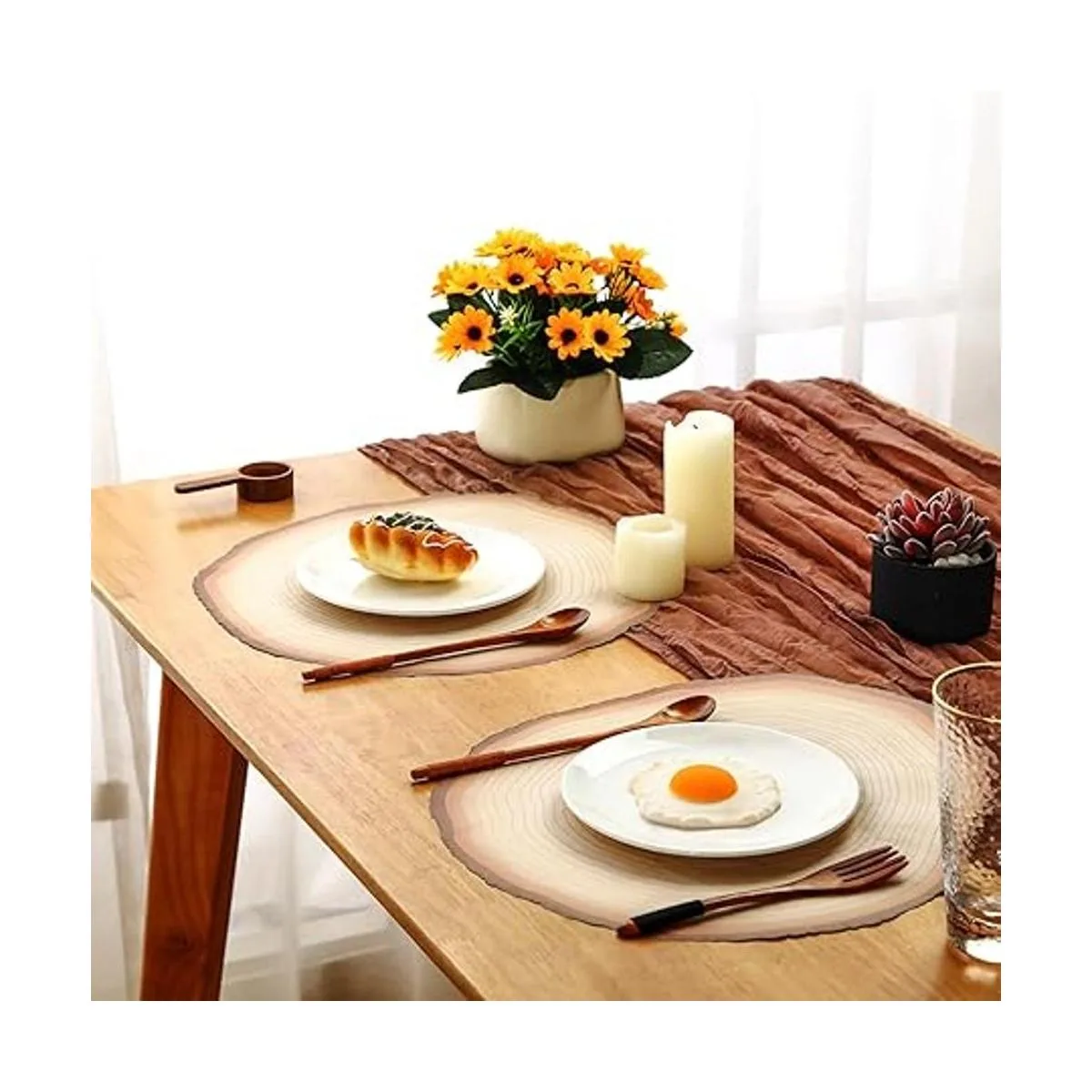 Manteles individuales desechables en rodajas de madera_7