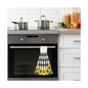 Juego de 2 toallas colgantes de girasol para cocina con_6