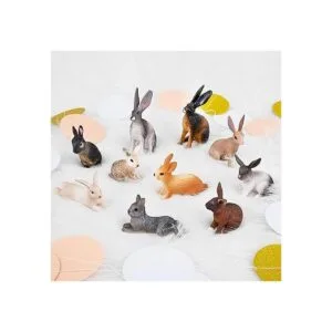 TOYMANY 10 figuras de conejo de Pascua figuras de liebre_5