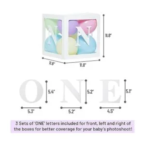 Una caja para el primer cumpleaños con 24 globos para_3