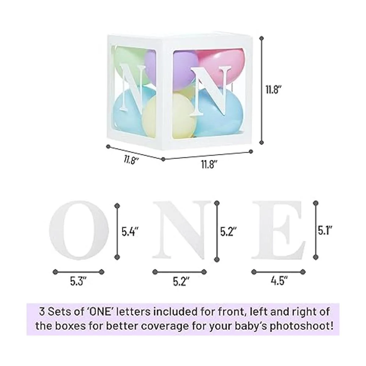Una caja para el primer cumpleaños con 24 globos para_3