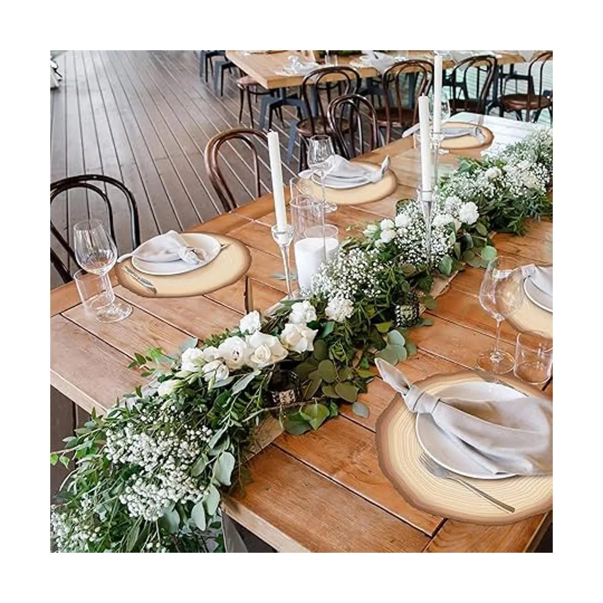 Manteles individuales desechables en rodajas de madera_3