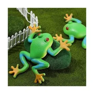 HyDren 6 piezas de juguetes de rana realistas figuras de_2