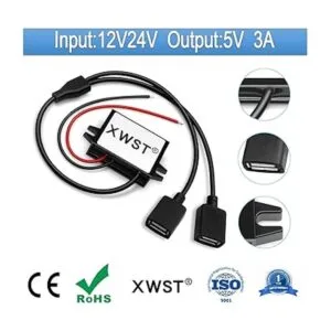XWST DC a DC 12V 24V a 5V 3A 15W 15W con adaptador de_2