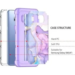 Miqala Funda para Galaxy S8 diseño de mármol tres capas_3