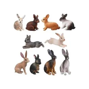 TOYMANY 10 figuras de conejo de Pascua figuras de liebre_2