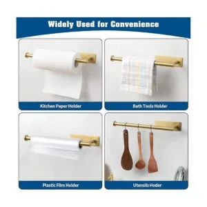 theaoo Toallero de papel dorado Soporte para toallas de_5