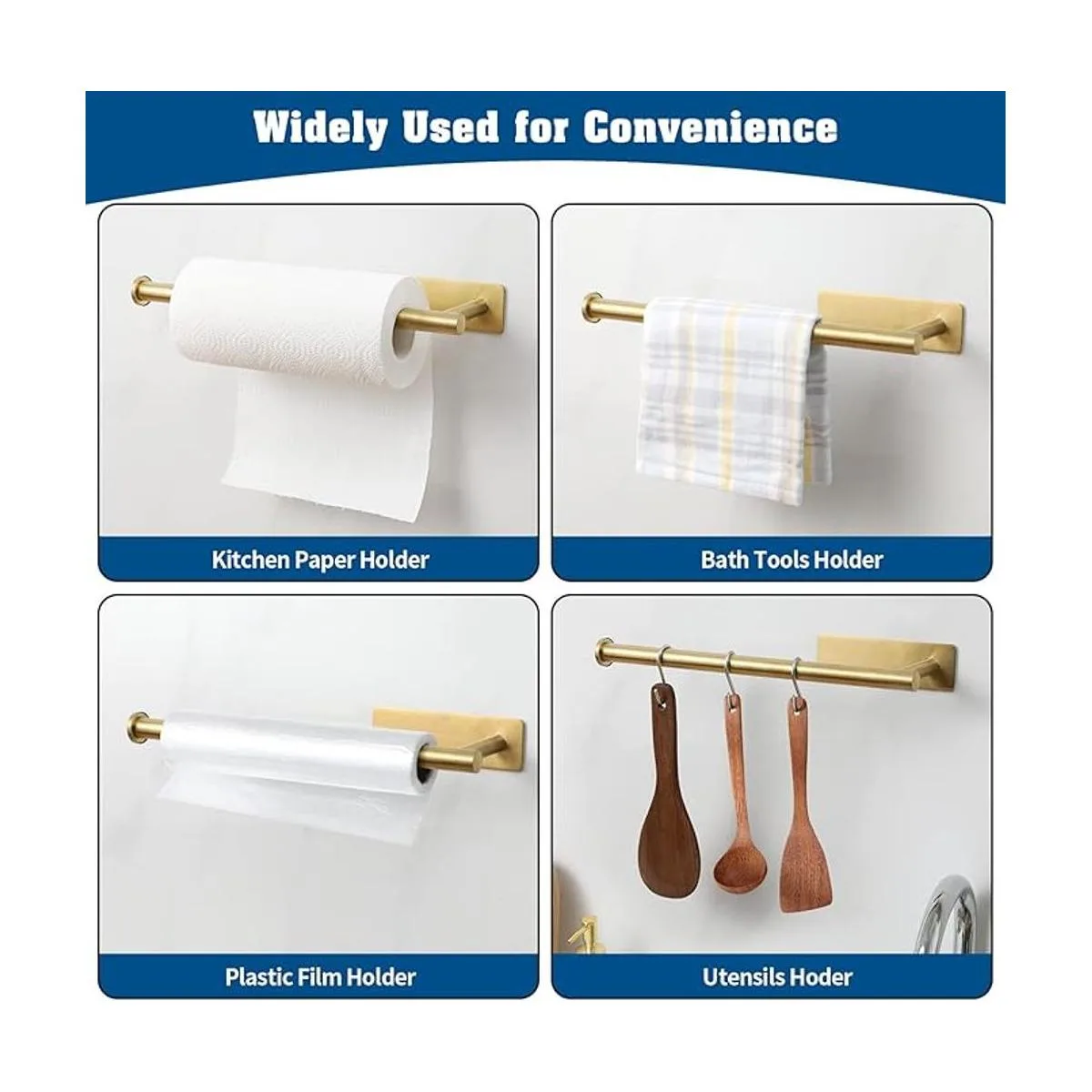 theaoo Toallero de papel dorado Soporte para toallas de_5