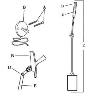 DANCO Conjunto de eslabones de drenaje de tina latón 1_3