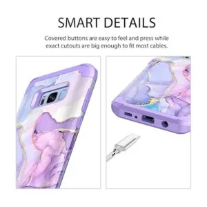 Miqala Funda para Galaxy S8 diseño de mármol tres capas_4