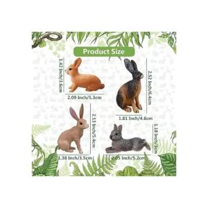 TOYMANY 10 figuras de conejo de Pascua figuras de liebre_3