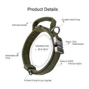 OEBEESA Collar táctico para perro collar militar_5