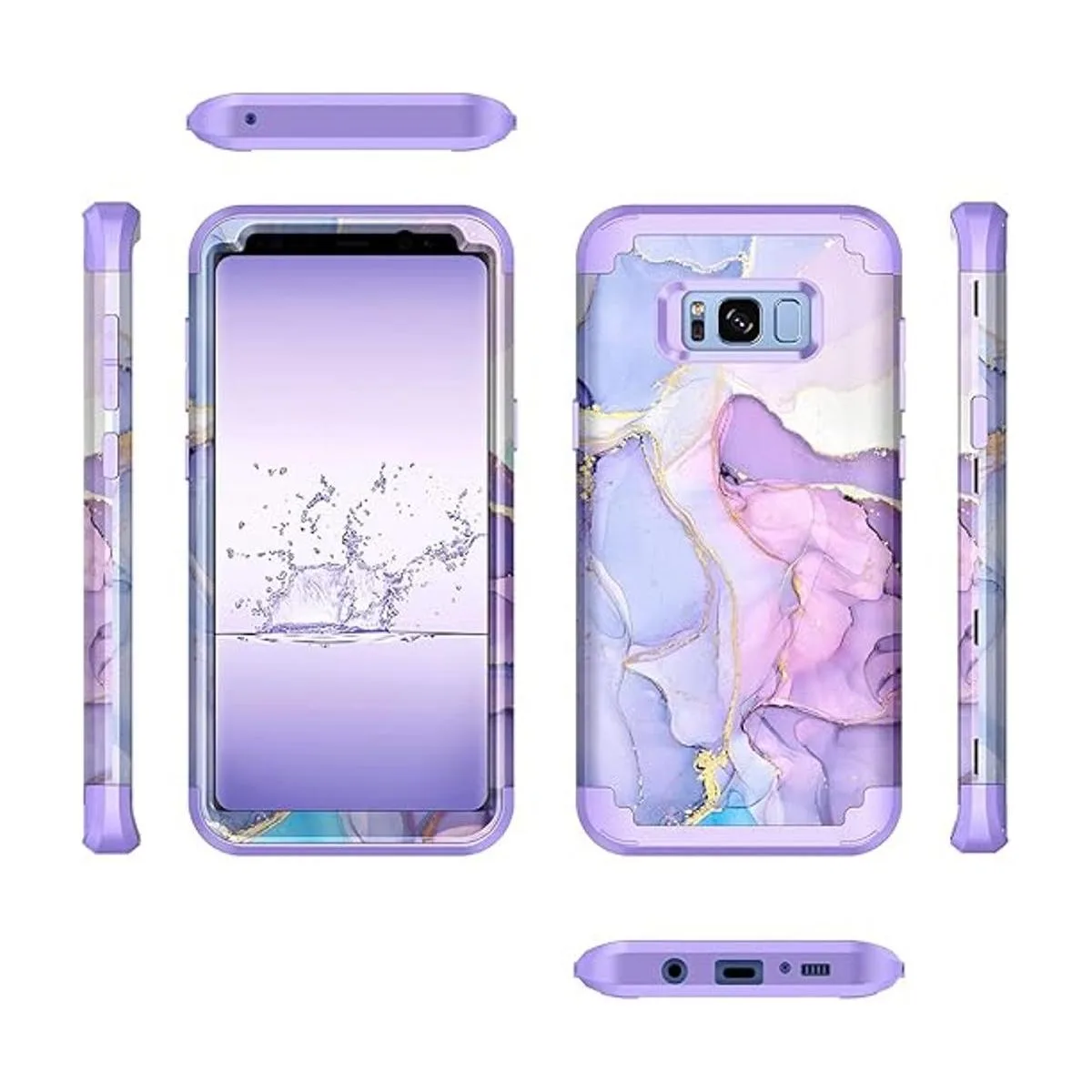Miqala Funda para Galaxy S8 diseño de mármol tres capas_2