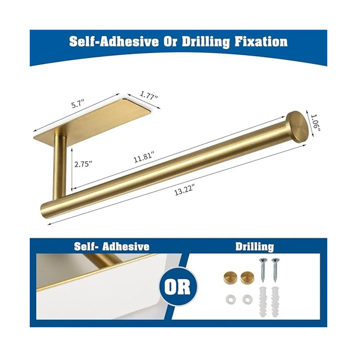 theaoo Toallero de papel dorado Soporte para toallas de_4