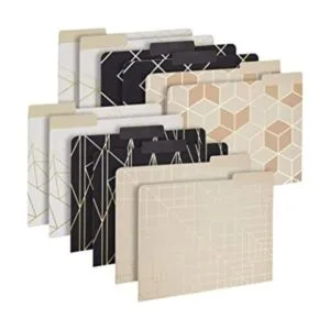 Paquete de 12 carpetas decorativas con lámina dorada_1